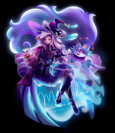 My original character, Asteria, in her 2.0 design, this time more tailored to the "Fox Witch" theme.